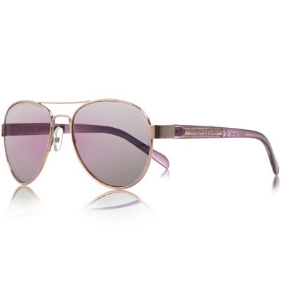 Girls gold tone aviator-style sunglasses